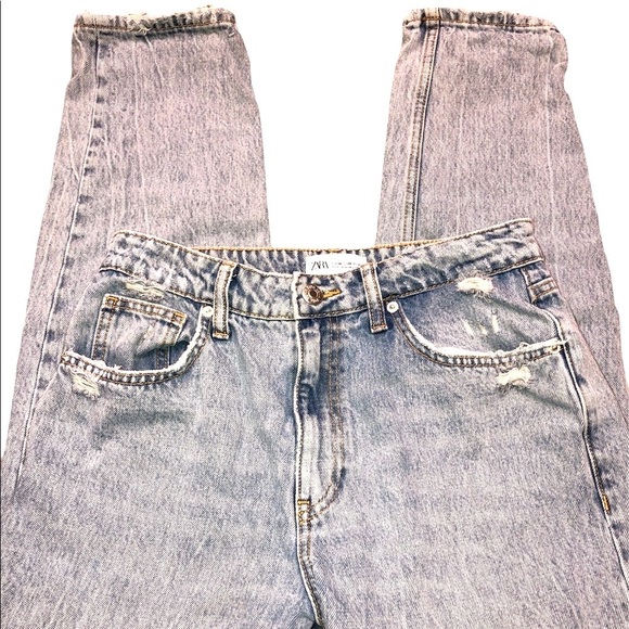 ZARA size 6 distressed MOM jeans - Picture 2 of 9